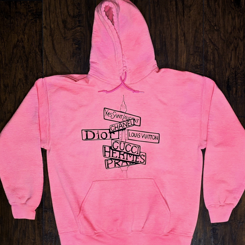 Pink Designer Logo Inspired Hoodie